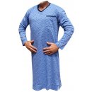 Pánské pyžamo Xcena pánská noční košile dl.rukáv modrá