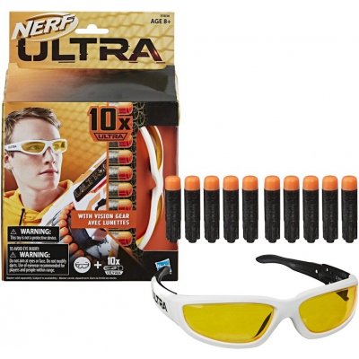 NERF HASBRO Ultra Vision Gear náhradní náboje set 10ks + ochranné brýle – Zboží Mobilmania