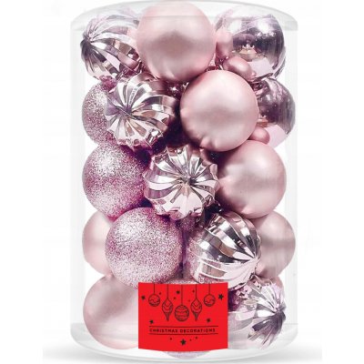 SPRINGOS Vánoční baňky růžové mix 6cm sada 20ks – Zboží Dáma