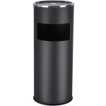 Songmics Kovový odpadkový koš s popelníkem 30 l, černý, nerez – Hledejceny.cz