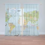 Záclony Zvířecí mapa světa: 2 ks - 150x250 cm - Sablio – Hledejceny.cz