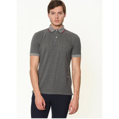 Tommy Hilfiger pánské šedé polo Oxford 056 – Zbozi.Blesk.cz