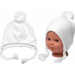 New Baby Kojenecká bavlněná čepička s mašličkou NUNU bílá – Sleviste.cz