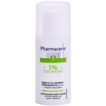 Pharmaceris T-Zone Oily Skin Sebo-Almond Peel noční regulační a čísticí pleťový krém pro jednotný tón pleti (With 5% Mandelic Acid Grade I Exfoliation) 50 ml