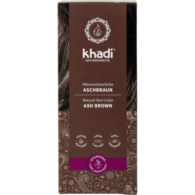 Khadi rostlinná barva na vlasy Henna POPELAVĚ HNĚDÁ 100 g – Zboží Dáma
