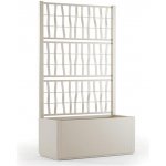 STEFANPLAST Truhlík vyvýšený záhon s mřížkou ETHICA 80x36x142cm krémově bílá – Sleviste.cz