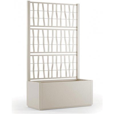 STEFANPLAST Truhlík vyvýšený záhon s mřížkou ETHICA 80x36x142cm krémově bílá – Sleviste.cz