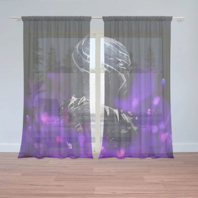 Sablio Záclony BLACK PANTHER Fialová luminescence: 2ks 150x250cm – Zboží Mobilmania