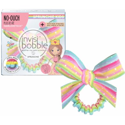 Dětská ozdobná spirálová gumička s mašlí Invisibobble Sprunchie Kids Let's Chase Rainbow (IB-KI-SPHP102) – Hledejceny.cz