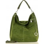 BASIC Zelená kožená shopper kabelka s92g – Zboží Mobilmania