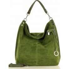 BASIC Zelená kožená shopper kabelka s92g