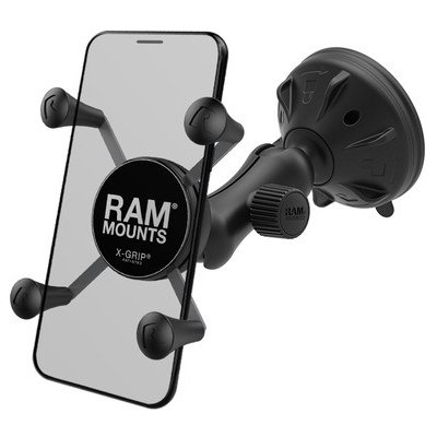 kompletní sestava univerzálního držáku mobilního telefonu X-Grip s přísavkou na sklo, rameno 70 mm, RAM Mounts – Zbozi.Blesk.cz