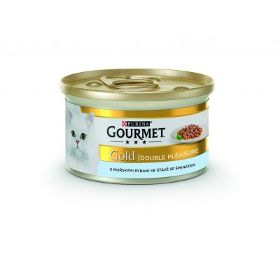 Gourmet Gold s mořskými rybami v omáčce se špenátem 85 g