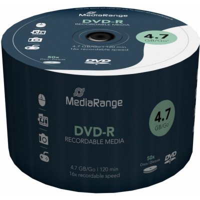 MediaRange DVD-R 4,7GB 16x, cakebox 50ks (MR444) – Zboží Živě