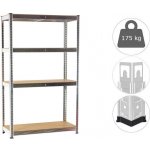 Fistar Regál 1500 x 700 x 300 mm kov zinek 4 police stříbrná – Hledejceny.cz
