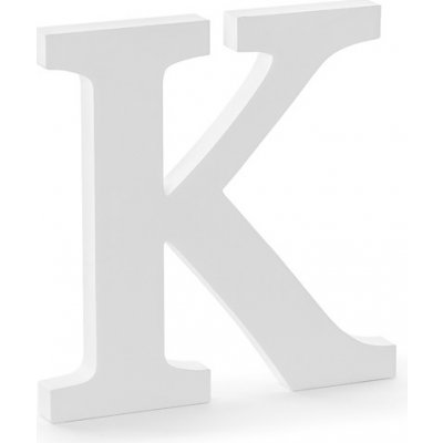 Dřevěné písmeno "K" BÍLÉ, 20 cm – Zboží Mobilmania