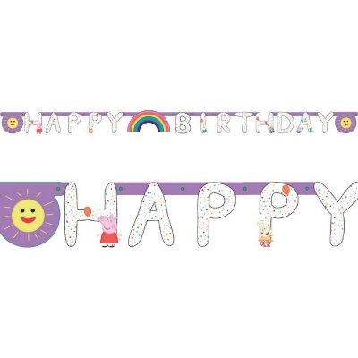 Girlanda happy birthday prasátko Pepa Amscan – Sleviste.cz