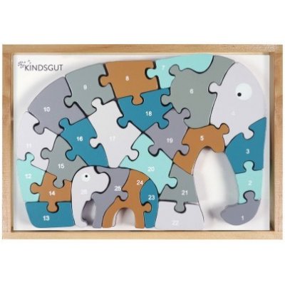 Kindsgut dřevěné puzzle s čísly Slon TW00032017N – Zbozi.Blesk.cz