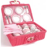 Tidlo nádobí na piknik v růžovém košíku – Zboží Dáma