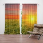 Sablio Závěs Západ slunce nad loukou: 2ks 140x250cm – Hledejceny.cz