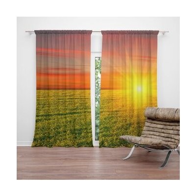 Sablio Závěs Západ slunce nad loukou: 2ks 140x250cm – Hledejceny.cz