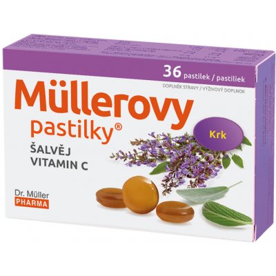 Dr. Müller Pastilky se šalvějí a vitamínem C 36 ks – Zboží Mobilmania