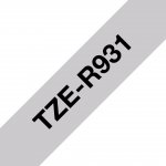 Brother TZE-R931 černá na stříbrné, 12 mm, textilní páska TZER931 – Zboží Živě