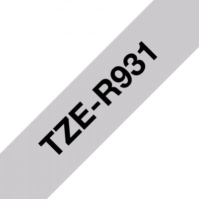 Brother TZE-R931 černá na stříbrné, 12 mm, textilní páska TZER931 – Zboží Živě
