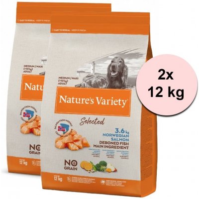 Natures Variety Selected Medium Adult norský losos 2 x 12 kg