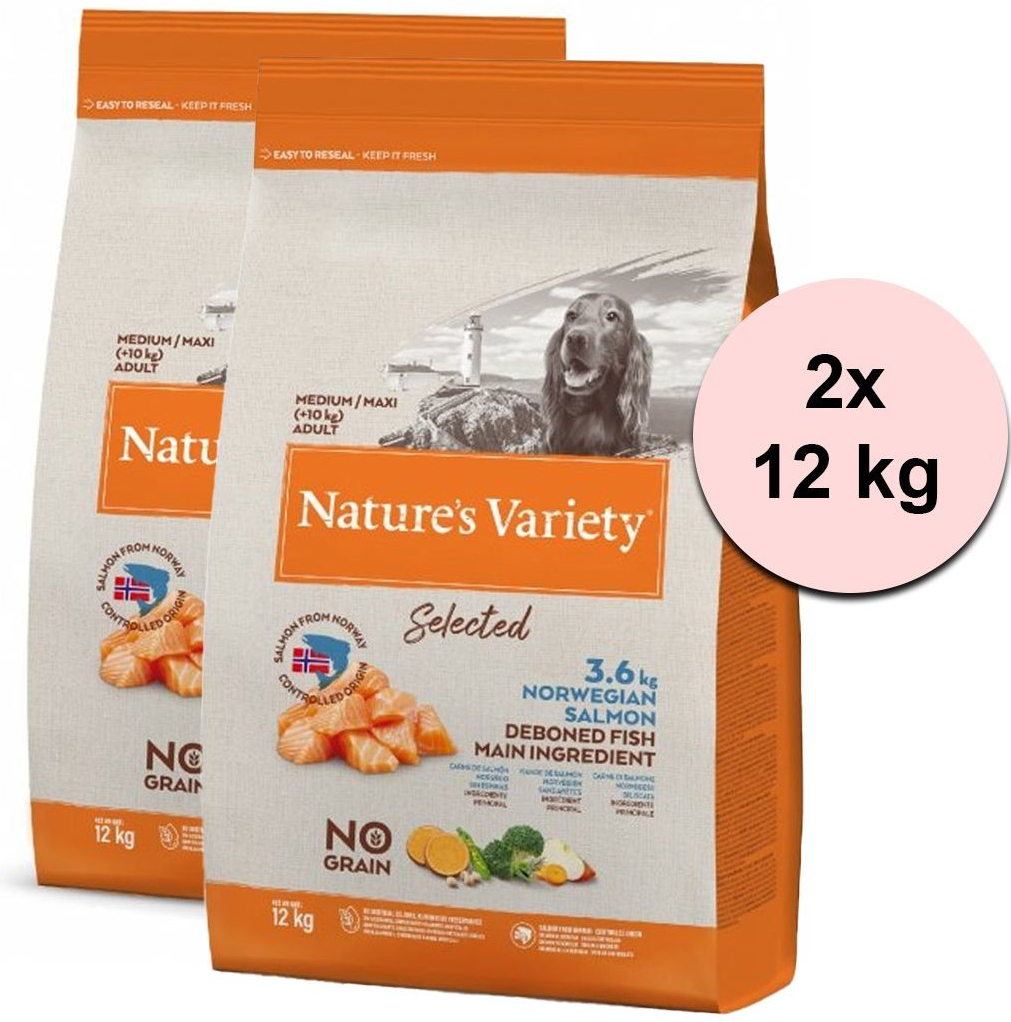 Natures Variety Selected Medium Adult norský losos 2 x 12 kg