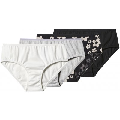 esmara dívčí kalhotky s BIO bavlnou 4 kusy černá/šedá/bílá – Zboží Dáma