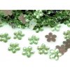 Svatební dekorace Aplikace jemně zelená kytička 11 mm - kytičky na svatební vývazky a jiné svatební tvoření