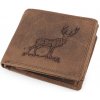 Peněženka Pánská peněženka kožená pro myslivce, rybáře, motorkáře hnědá světlá jelen