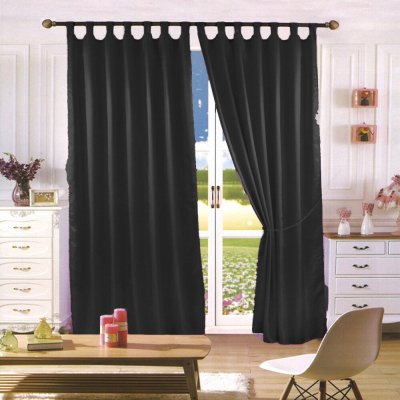 TP Saténové závěsy Home Art - 2 kusy Černé – Sleviste.cz