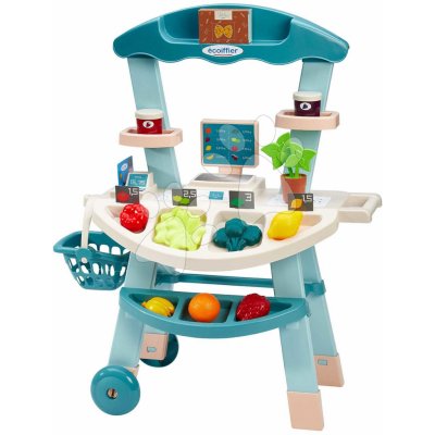 Écoiffier Zeleninový stánek s košíkem Vert Azur s váhou a zeleninou 21 doplňků od 18 měsíců – Zboží Dáma