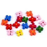 Dřevěné korálky / ozdoby květ Ø15 mm Varianta: mix, Balení: 5 g – Zboží Dáma