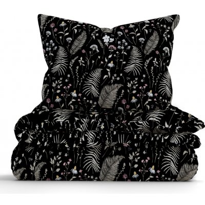 MKLuzkoviny.cz bavlna povlečení Renforcé Gloria černé 140x200 70x90 – Sleviste.cz