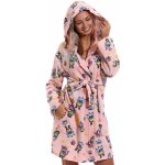Růžový dámský teploučký župan se sovičkami 1Z1345 růžová – Sleviste.cz