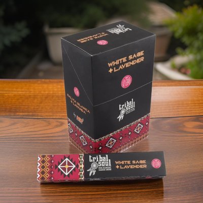 Indie Vonné tyčinky Tribal Bílá Šalvěj a Levandule 15 g – Zboží Dáma