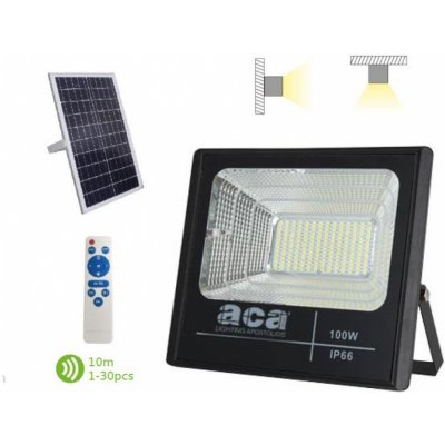 ACA Lighting LED solární reflektor SVIDE 200W/6000K/IP66/Li-Fe 3,2V/30Ah, šedý