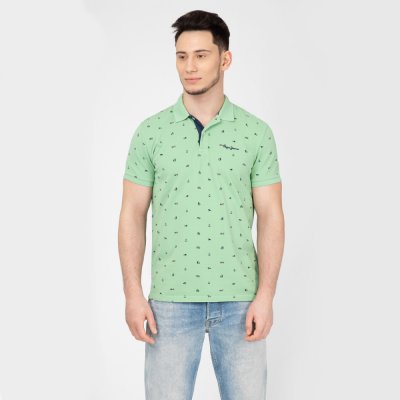 Pepe Jeans pánské zelené polo Sergio S 625 – Zboží Mobilmania