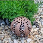 Keramická koule na svíčku s větvičkou a kytičkami 15 cm Motiv: tmavá – Hledejceny.cz