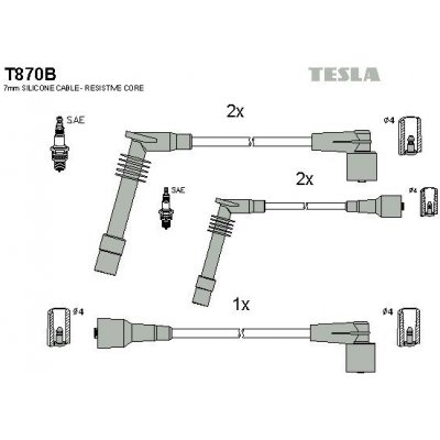 Sada kabelů pro zapalování TESLA T870B – Hledejceny.cz
