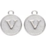 Kovový přívěsek placička s písmenem A Z 14 x 12 x 2 mm 1 ks Písmena: A – Zboží Mobilmania