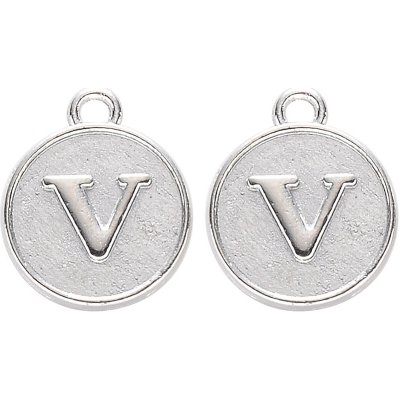 Kovový přívěsek placička s písmenem A Z 14 x 12 x 2 mm 1 ks Písmena: A – Zboží Mobilmania