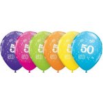 Latexové balónky s číslem 50 pastelové