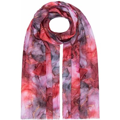 Biju dámský šál mramorovaný se zlatými detaily červený 7200778-3 – Zboží Mobilmania