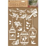 Anděl Přerov Samolepky na zeď bílé ptačí klece 27,5 x 41 cm – Zboží Dáma