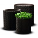 KETER MEDIUM CYLINDER Planter kvetináč 36 x 36 x 37 cm ratan hnědý