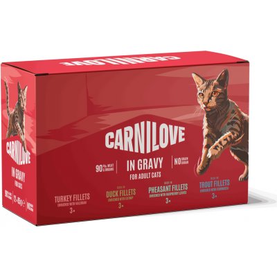 CARNILOVE Cat POUCH GRAVY MULTIPACK 12x 85 g – Hledejceny.cz